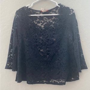 Silvergate boutique black lace blouse  size small